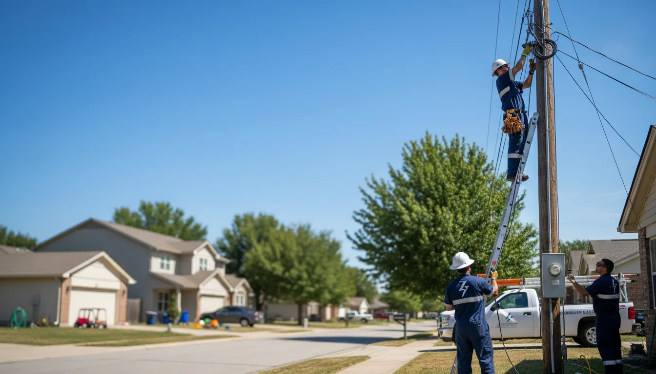 Residential electrician providing installation services in Ludell, KS